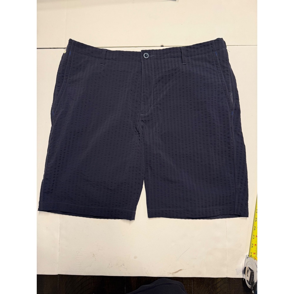 Tommy Bahama Mens Boracay Navy Blue Textured Stretch Hybrid Shorts Size 38